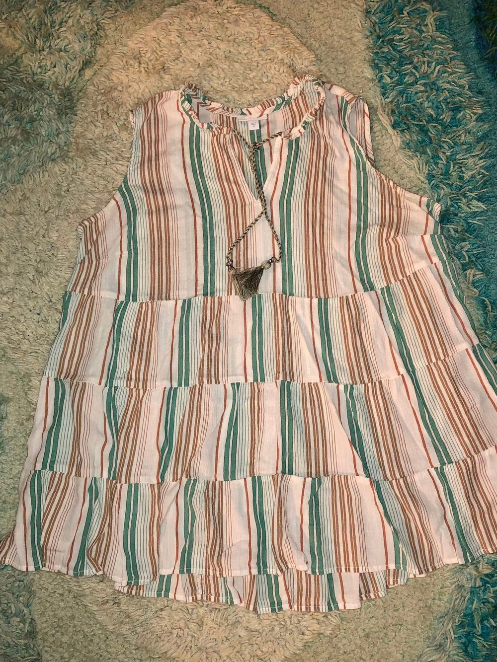 J. Jill Sleeveless Striped Tiered Tunic
